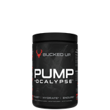 A container of PUMP-OCALYPSE supplement with an illustrated character on the label.