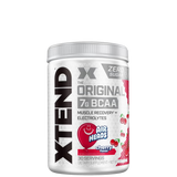 A container of XTEND Original BCAA Powder with cherry flavor, zero sugar, and 7g BCAAs, designed for muscle recovery and hydration.