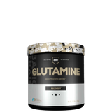 A container of REDCON1 Glutamine powder with the label Basic Training Series Recovery