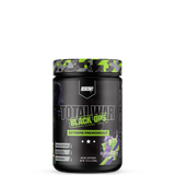 A container of REDCON1 TOTAL WAR BLACK OPS extreme pre workout powder.