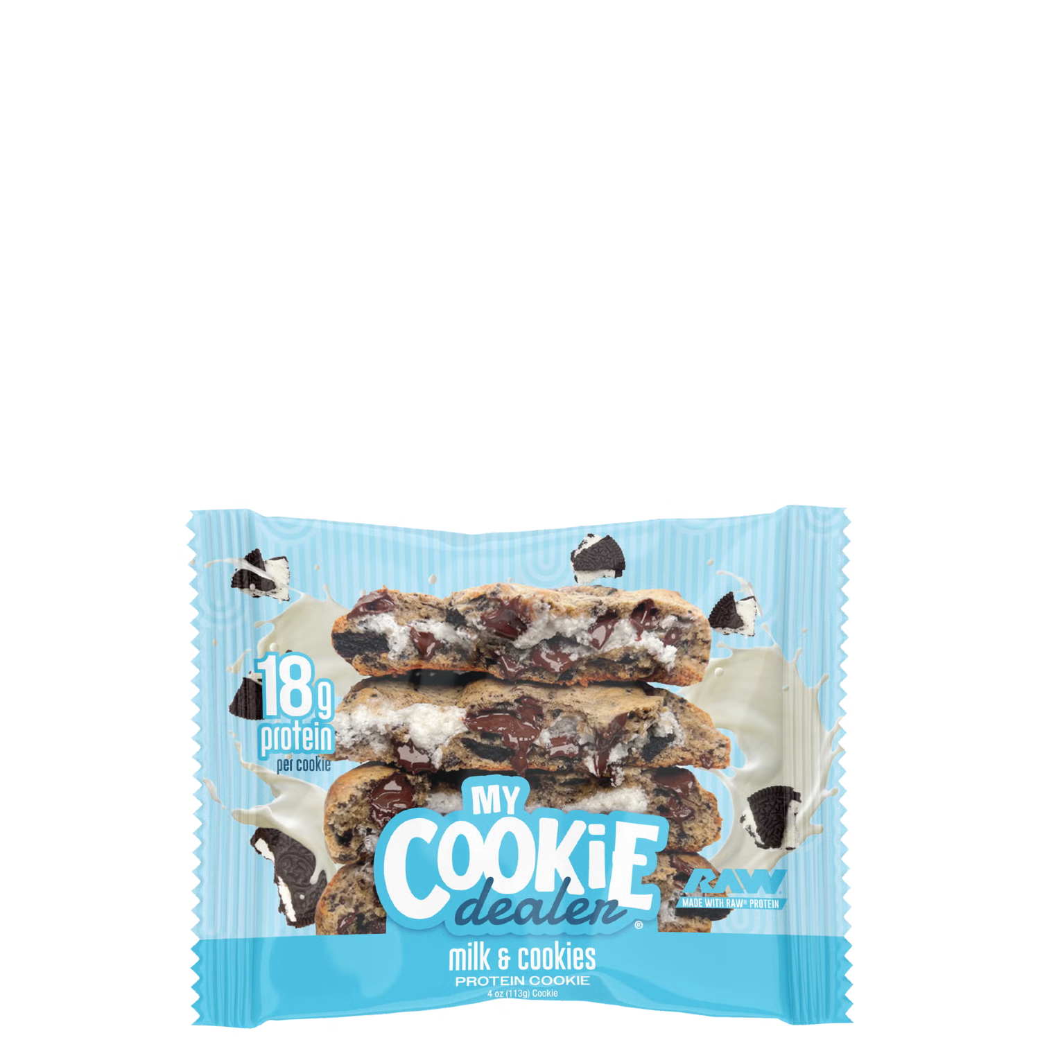 Packaging of Protein Cookie - 12 Pack showing the cookies and the text indicating 18g protein per cookie.
