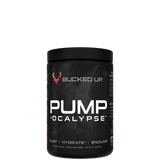 A container of PUMP-OCALYPSE supplement with an illustrated character on the label.