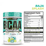 BCAA Revolution supplement tub front label
