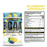 BCAA Revolution supplement tub front label