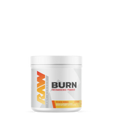 A container of BURN thermogenic formula, which is a supplement designed to increase metabolism and fat burning.