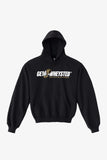 A black fleece hoodie with 'GET WHEYSTED' text on the front.