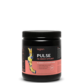 A container of Pulse Pre-Workout Supplement with blueberry lemonade flavor by Legion Athletics.