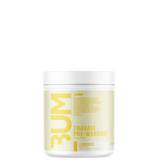 A container of Thavage Pre-workout supplement with branding and product information on the label.