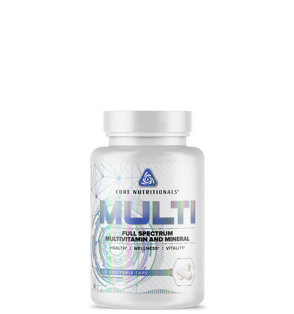 A bottle of Core Nutritionals' MULTI Full Spectrum Multivitamin and Mineral Supplement.