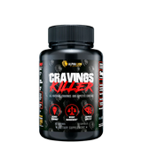 Black bottle with logo in white and red.