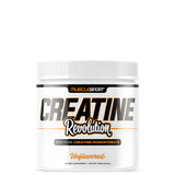 A container of MuscleSport Creatine Monohydrate, unflavored, with a white label and orange accents.