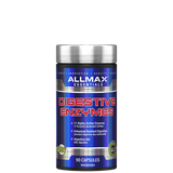 A bottle of ALLMAX Digestive Enzymes capsules.