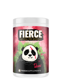 Container of Panda Supps Natural Fierce Pre-Workout powder with a graphic of a panda on the label.