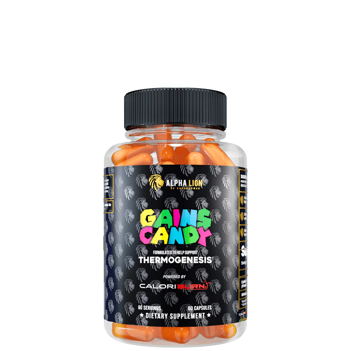 Alpha Lion Gains Candy Supplement Bottle