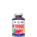 A bottle of Hi-Tech Pharmaceuticals N'Gorge Xtreme, with 120 tablets for muscle building and vascularity.