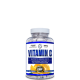 A bottle of Hi-Tech Pharmaceuticals Vitamin C supplements with 1000mg dosage, labeled as supporting immune health and antioxidant support.