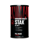 A container of Animal M-Stak, which is a non-hormonal, anabolic supplement pack designed for building lean muscle.