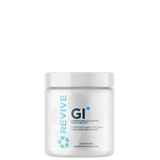 A container of Revive GI+ supplement, designed for digestive health, with a white and blue label.