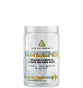 A container of CORE NUTRITIONALS GREENS, which is a premium superfood greens and reds supplement with probiotics and digestive enzymes.