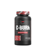 A container of C-BURN Extreme ThermoGenic Fat Burner dietary supplement with red and grey label, branded by RedCon1.