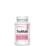 A bottle of TruMulti Women's Multivitamin by PEScience with 90 dietary supplement capsules.