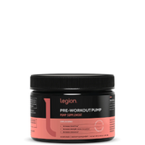 A container of Legion Athletics Pre-Workout Pump Supplement with black and pink label.