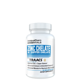 A bottle of InnovaPharm Essentials Zinc Chelate + Copper Chelate dietary supplement.