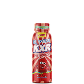 A bottle of KXR x PEZ Pre-Workout RTD with a cherry flavor, featuring a cartoon character design on the label.