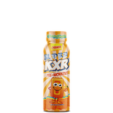 A bottle of KXR x PEZ Pre-Workout RTD with a orange flavor, featuring a cartoon character design on the label.