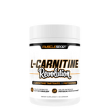 A container of MuscleSport L-Carnitine Revolution supplement powder.