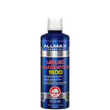 A bottle of ALLMAX Liquid L-Carnitine 1500 in blue and white packaging.