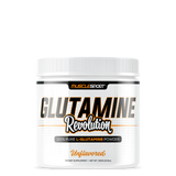 A container of MuscleSport L-Glutamine, an unflavored amino acid powder.