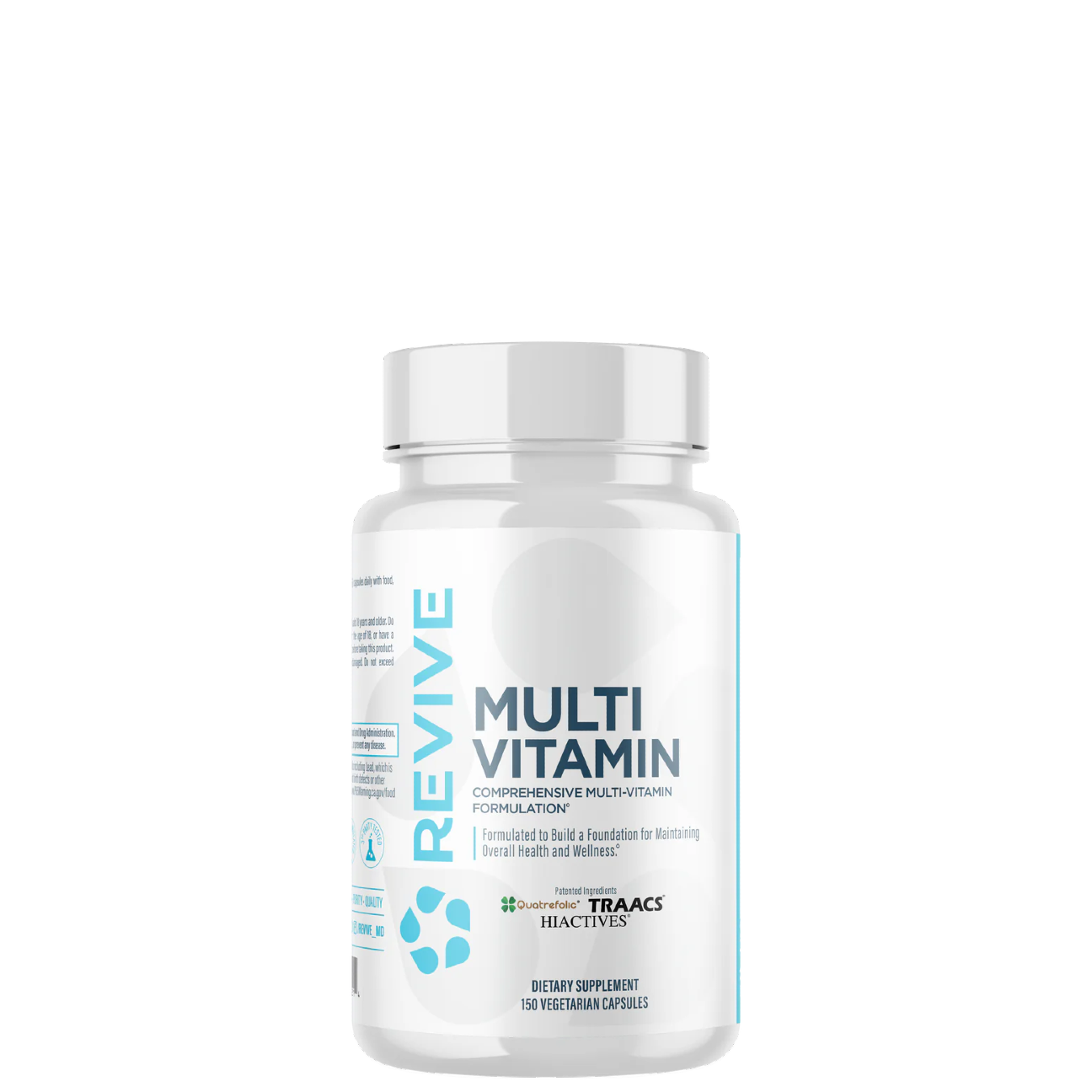 A bottle of Revive Multi Vitamin supplement with a white label and blue accents.
