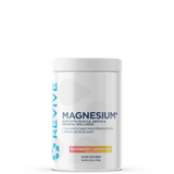 A container of Revive Supplements Magnesium+ in orange flavor, which is a high-quality magnesium supplement designed for optimal health and wellness.