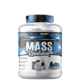 A container of MuscleSport Mass Revolution Mass Gainer in Vanilla Ice Cream flavor.