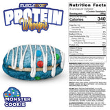 A box of PROTEIN WHOOPIES 6 PACK with individual packaging showing a whoopie pie with sprinkles.