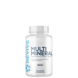 A bottle of Revive Multi Mineral supplement with a white label and blue Revive logo.