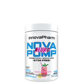 A container of NovaPump Neuro supplement by InnovaPharm with a pink lemonade flavor, stim-free, with 40 servings.
