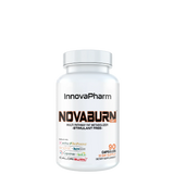 A bottle of Novaburn 2.0 supplement by InnovaPharm with 90 capsules, primarily white in color with text and branding.
