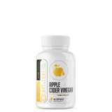 A bottle of Optitune Apple Cider Vinegar capsules from Musclesport. The bottle is white with a label featuring the Musclesport logo and the product name.