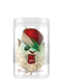 A container of Panda Supps PANTA Pre-Workout supplement with an illustration of a reindeer wearing a Santa hat on the label.