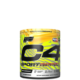 A container of C4 Sport Ripped Pre Workout Powder in Hawaiian Pineapple flavor.
