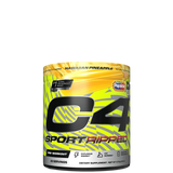 A container of C4 Sport Ripped Pre Workout Powder in Hawaiian Pineapple flavor.