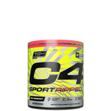 A container of C4 Sport Ripped Pre Workout Powder in Hawaiian Pineapple flavor.