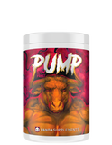 A container of PUMP Stim Free Pre-Workout supplement with a graphic of a bull on the label.