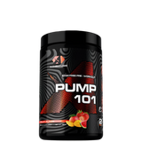 UMP-101 pre-workout supplement tub with matte label