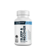 A bottle of Transparent Labs Sleep & Recover capsules with 120 capsules inside.