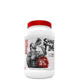 Shake Time protein tub with whole food ingredients around it