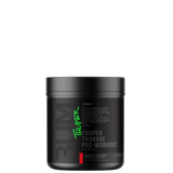 A container of Thuper Thavage Pre-Workout supplement with branding and product information on the label.