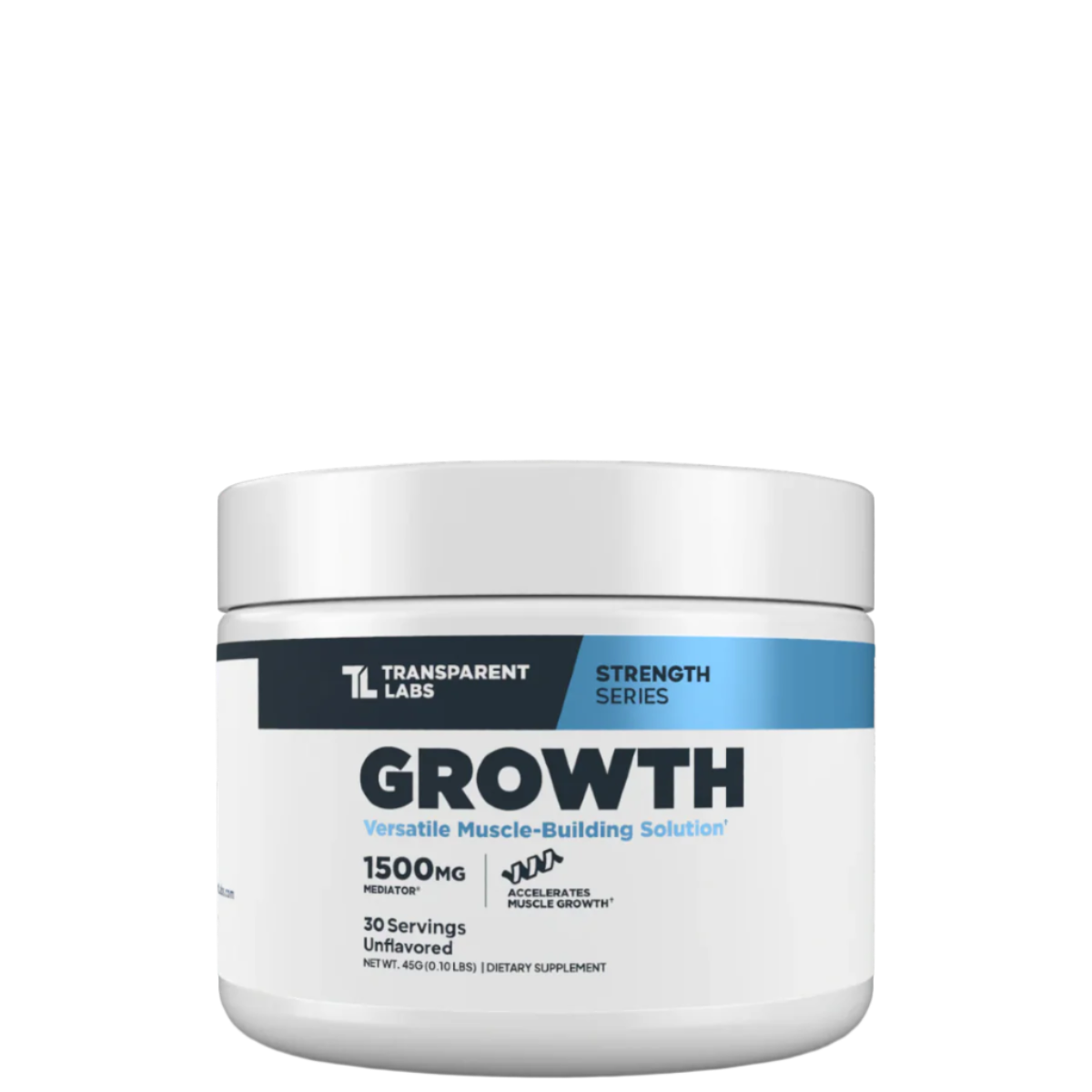 Transparent Labs Growth bottle on clean background